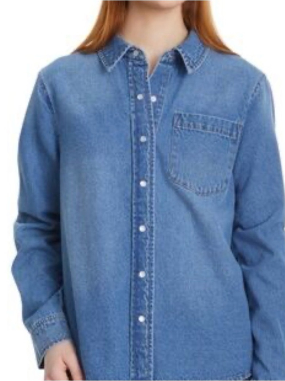 Lucky Brand Light Blue Denim Shirt - Pearl Snap Front